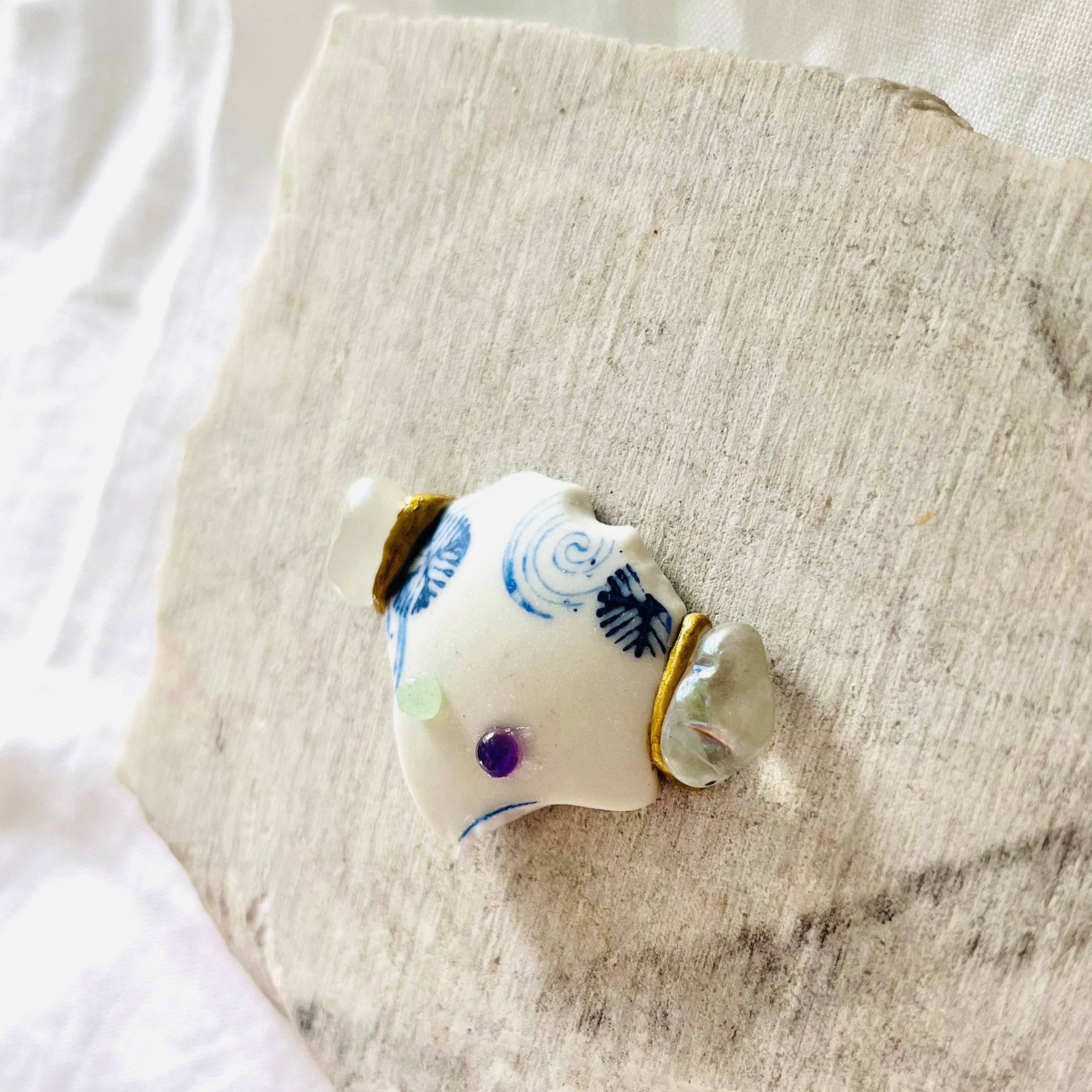 作家もの　一点もの　 金継ぎ　呼び継ぎ　 箸置き　カトラリーレスト　 骨董皿　⑧ 作家もの 一点もの 金継ぎ 呼び継ぎ 箸置き カトラリーレスト