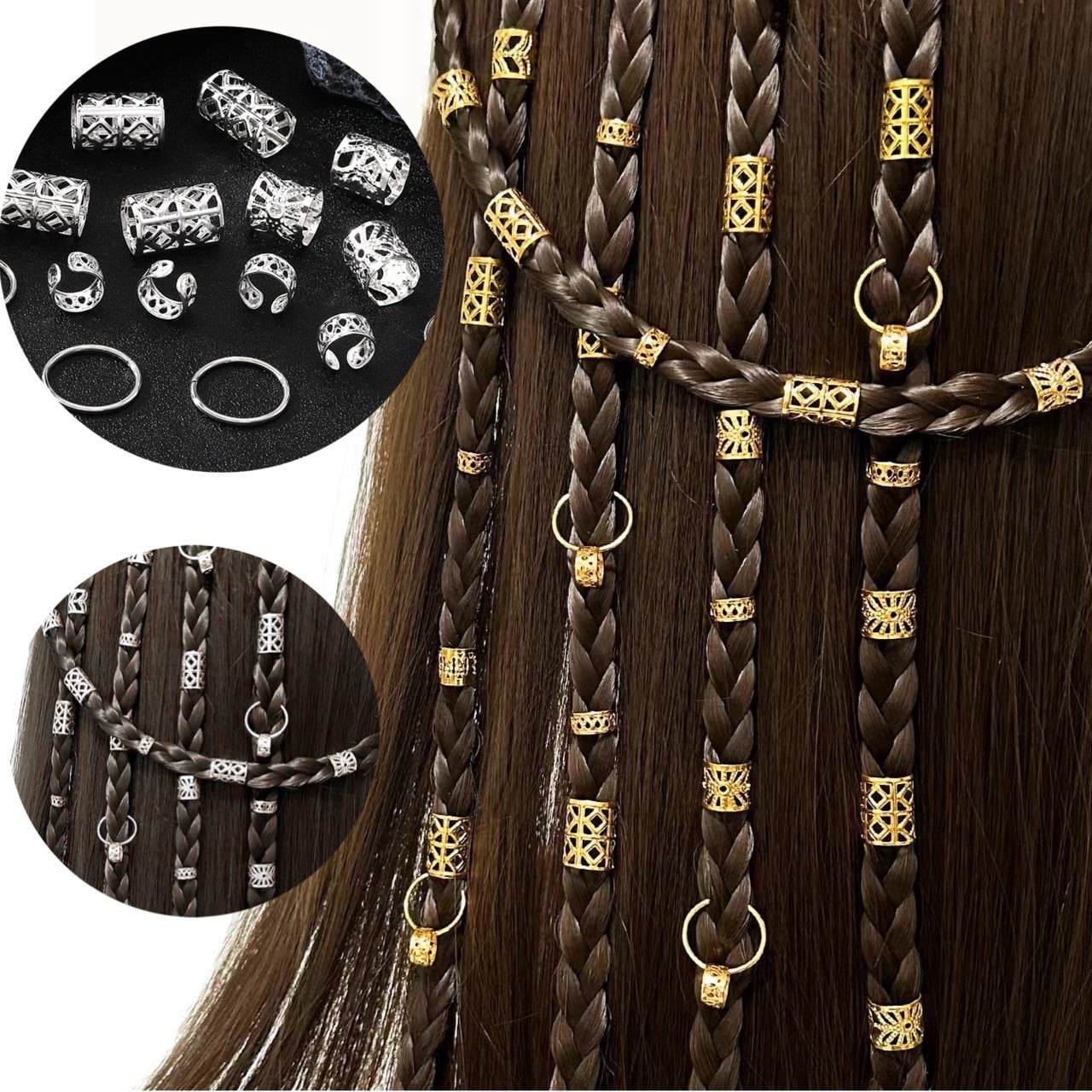 金と銀色のブレイズビーズセット【334】 | YUYUMO