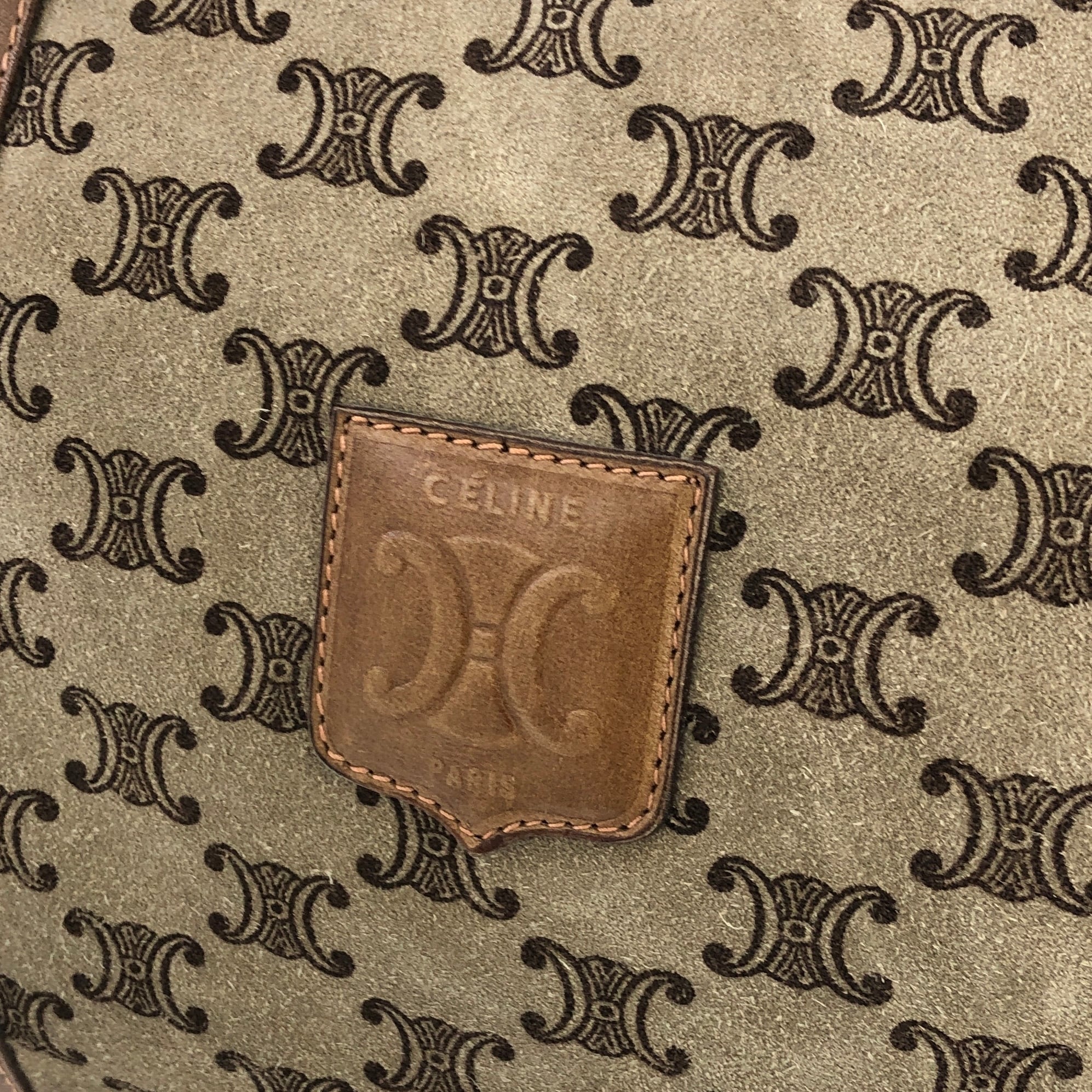 CELINE セリーヌ ブラゾン型押し スエード ボストンバッグ CELINE セリーヌ ブラゾン型押し スエード ボストンバッグ