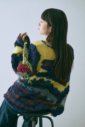 Gradient Mix Hand Intarsia Pullover Knit