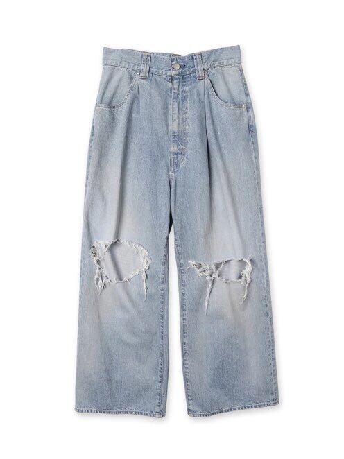 24SS】JieDa DAMAGE ONE TUCK WIDE STRAIGHT DENIM (INDIGO) Jie-STD