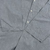 Papas パパス バンドカラー ロングシャツ ワンピース M /グレー 系