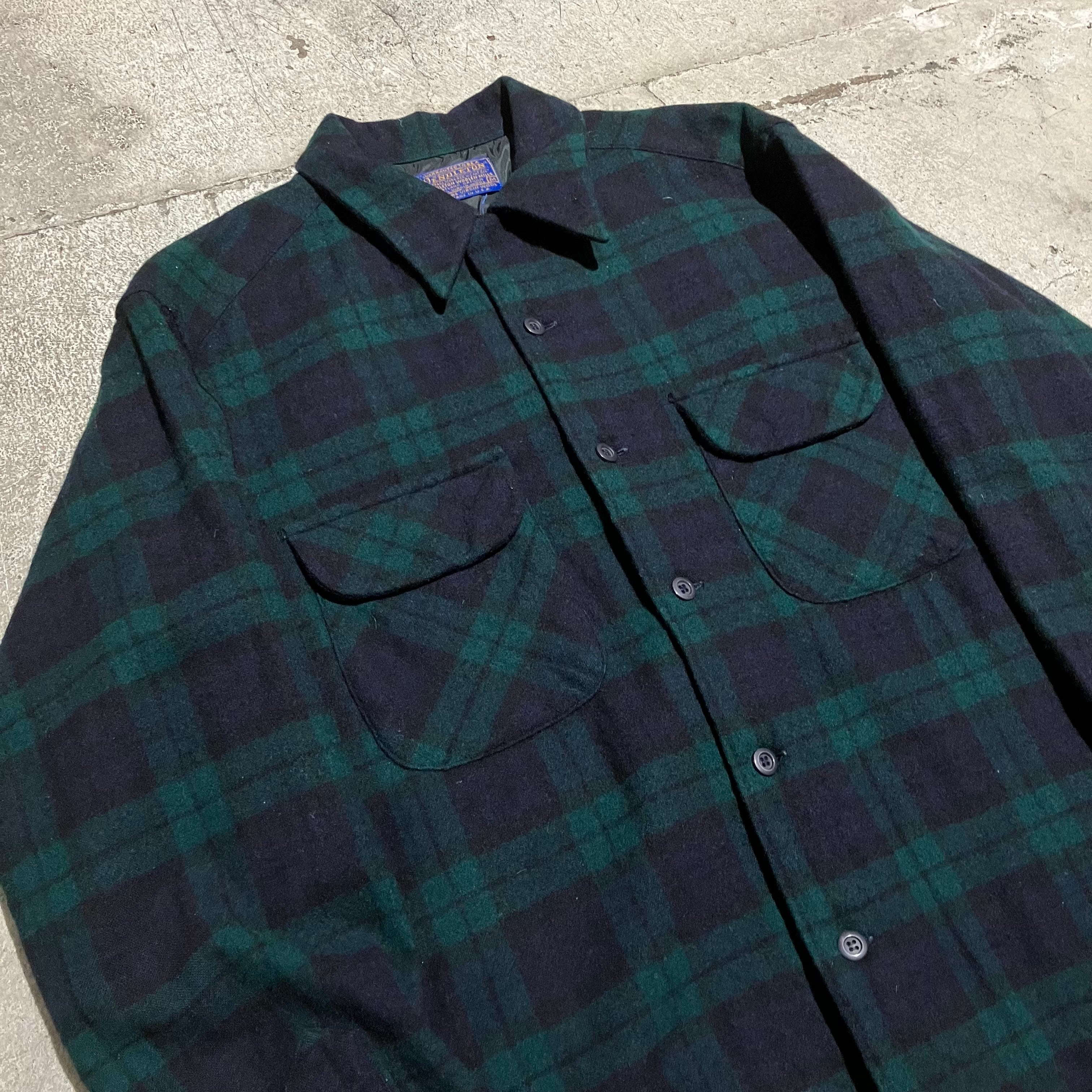 緑 パープル ベージュ pendleton ウール ボードシャツ USA製ファッション