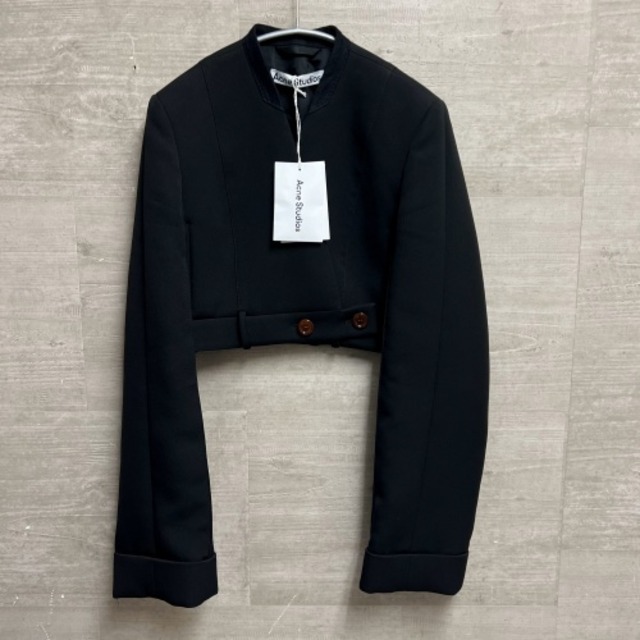 Acne Studios アクネストゥディオズ　FN-WN-SUIT000418 Cropped suit jacket クロップドスーツジャケット　size36 ブラック　【中目黒B3】