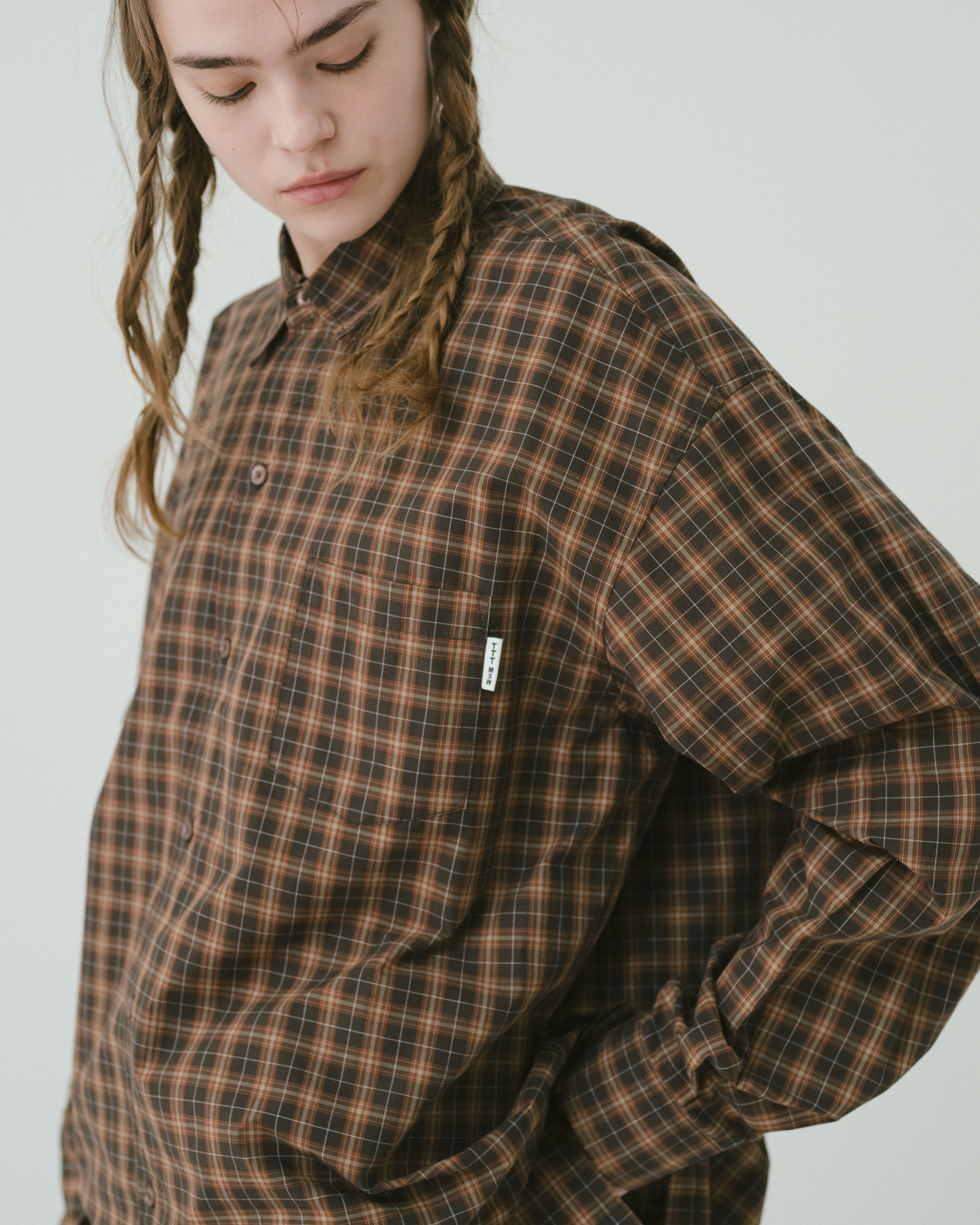 @*様 TTT MSW Regular collar shirt brown M Regular collar shirt（BROWN CHECK） | TTTMSW