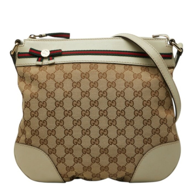 グッチ GGキャンバス メイフェア 斜め掛け ショルダーバッグ 257065 ベージュ キャンバス レザー レディース GUCCI 中古