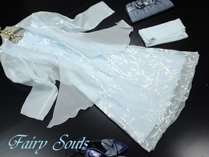 ☆送料無料★L(11号)☆オーガンジートップスとノースリーブワンピースのセット(OPN5840)