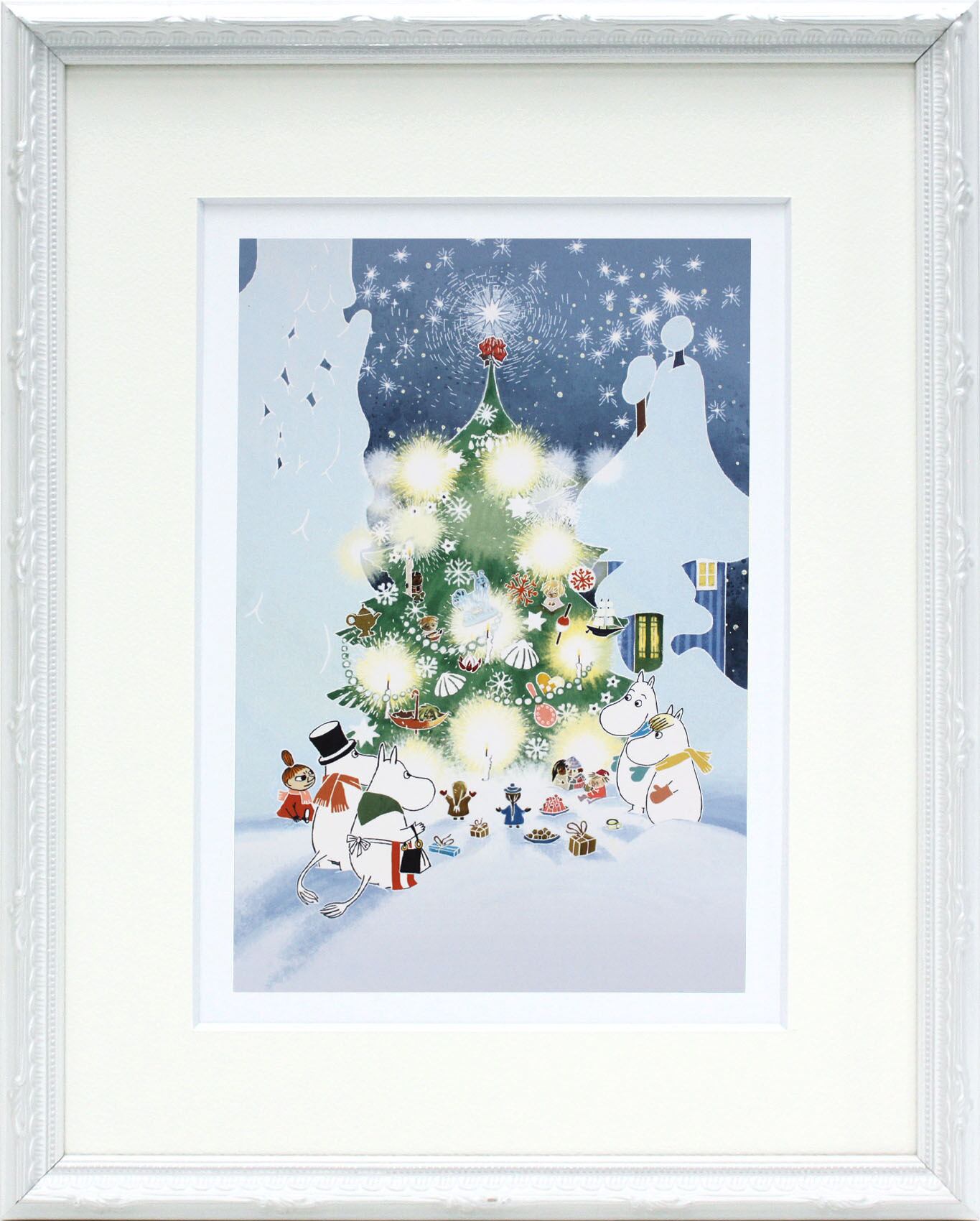 ムーミン 北欧 Postery 「ムーミン谷のクリスマス」送料無料 フレーム 展示用フック付アートポスター 絵画 インテリア アート