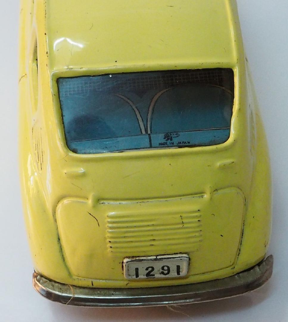 旭玩具【スバル360黄色フリクション動作確認済】当時物ブリキ製