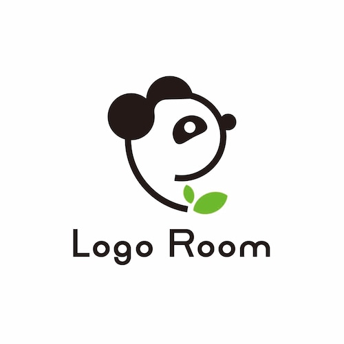No493 パンダとPのロゴ【アルファベット、P、パンダ、動物、シンプル、イラスト、親しみ、ショップ、商品、生き物、サイト、クリニック、アプリ、web】