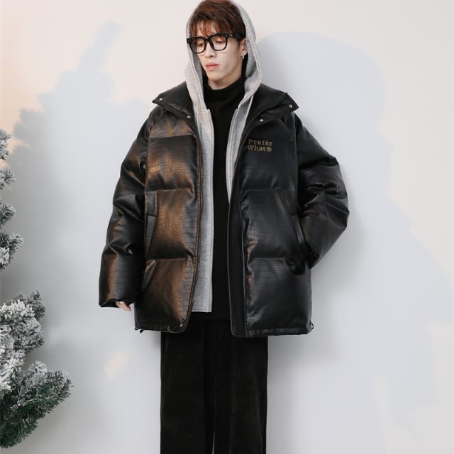 TUZ CLUB 羊革 ラムレザー 肉厚 ダウンジャケット オールブラック 50 TUZ CLUB 羊革 ラムレザー 肉厚 ダウンジャケット オールブラック 50