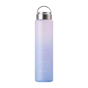 【在庫処分】アトラス ウォーターボトル 水筒 1000ml 1リットル 直飲み メモリ付き タイムマーカー付き 持ち手付き ハンドル付き 軽量 洗いやすい 広口 大容量 スポーツボトル BPAフリー グラデーション グレープ AQJB-1000GP