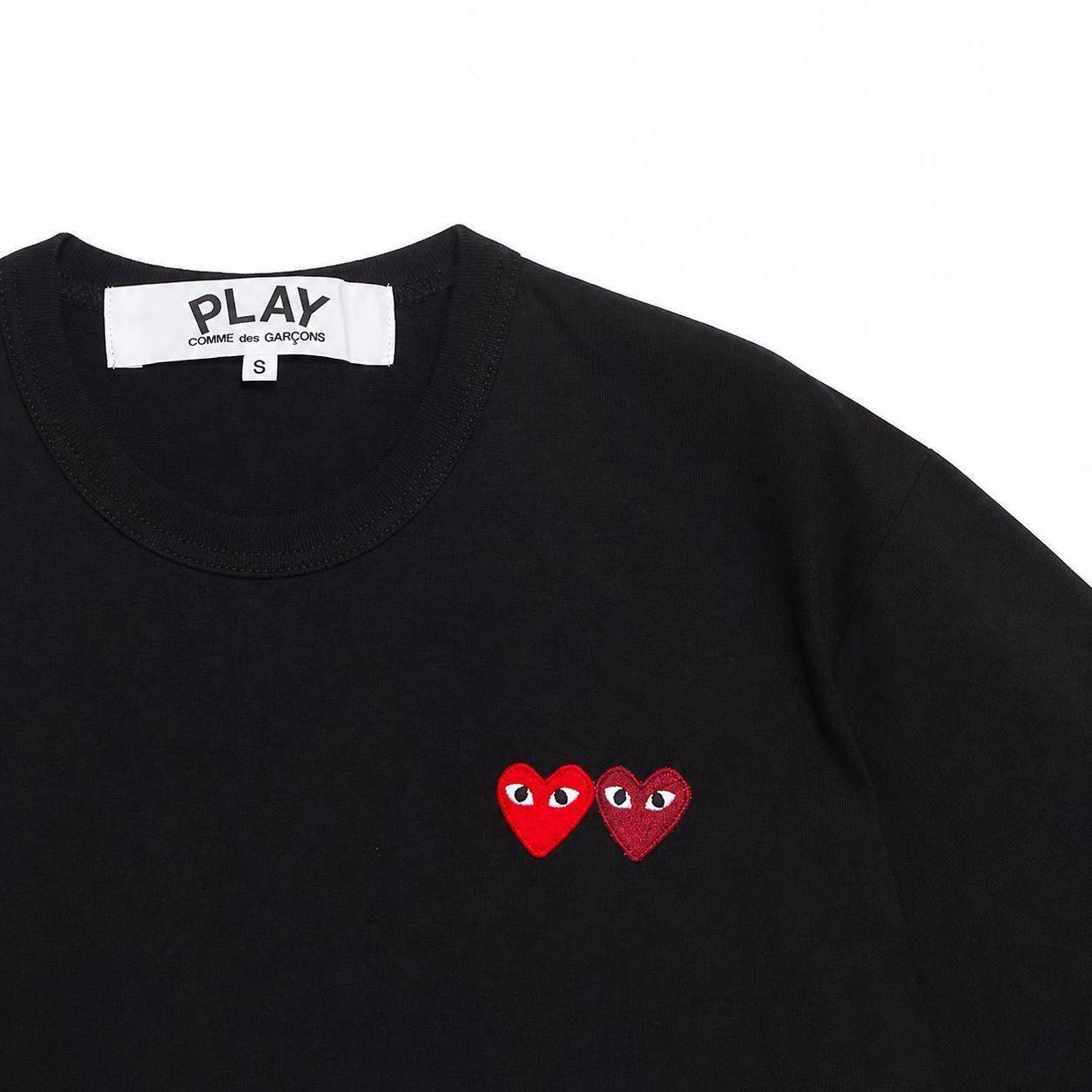 プレイ コムデギャルソン PLAY COMME des GARCONS マルチハートプリント cdg Tシャツ メンズ レディース 半袖 柔らかい肌触り 通気性 クルーネック ロゴプリント カットソー