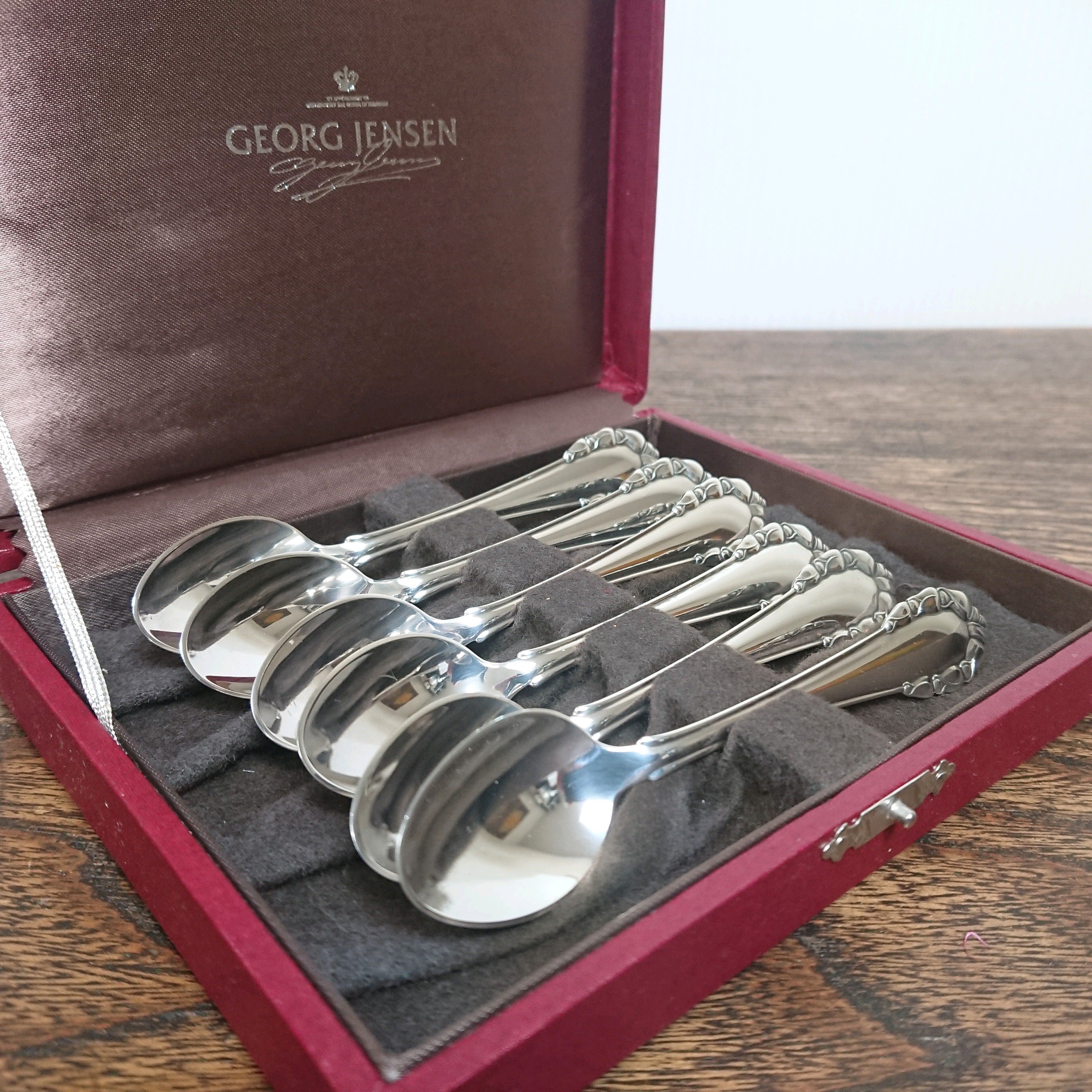 デンマーク Georg Jensen ”Lily of the Valley” 純銀製ティースプーンSET ジョージジェンセン Sterling  Silver925 | coshiki