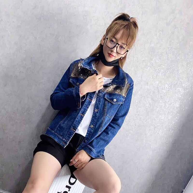 プラスサイズの婦人服2020年秋新洋洋風長袖デニムジャケット女性太ったお姉さん ミックスインファッション25555845271