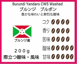 【ブルンジの高品質なスペシャルティコーヒー産地】ブルンジ・ブルボン  200g  1950円　