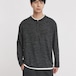ハーフジップ フェイク ツーピース クルーネックTシャツ /ブラックヘンプグレーRF-26SP-065