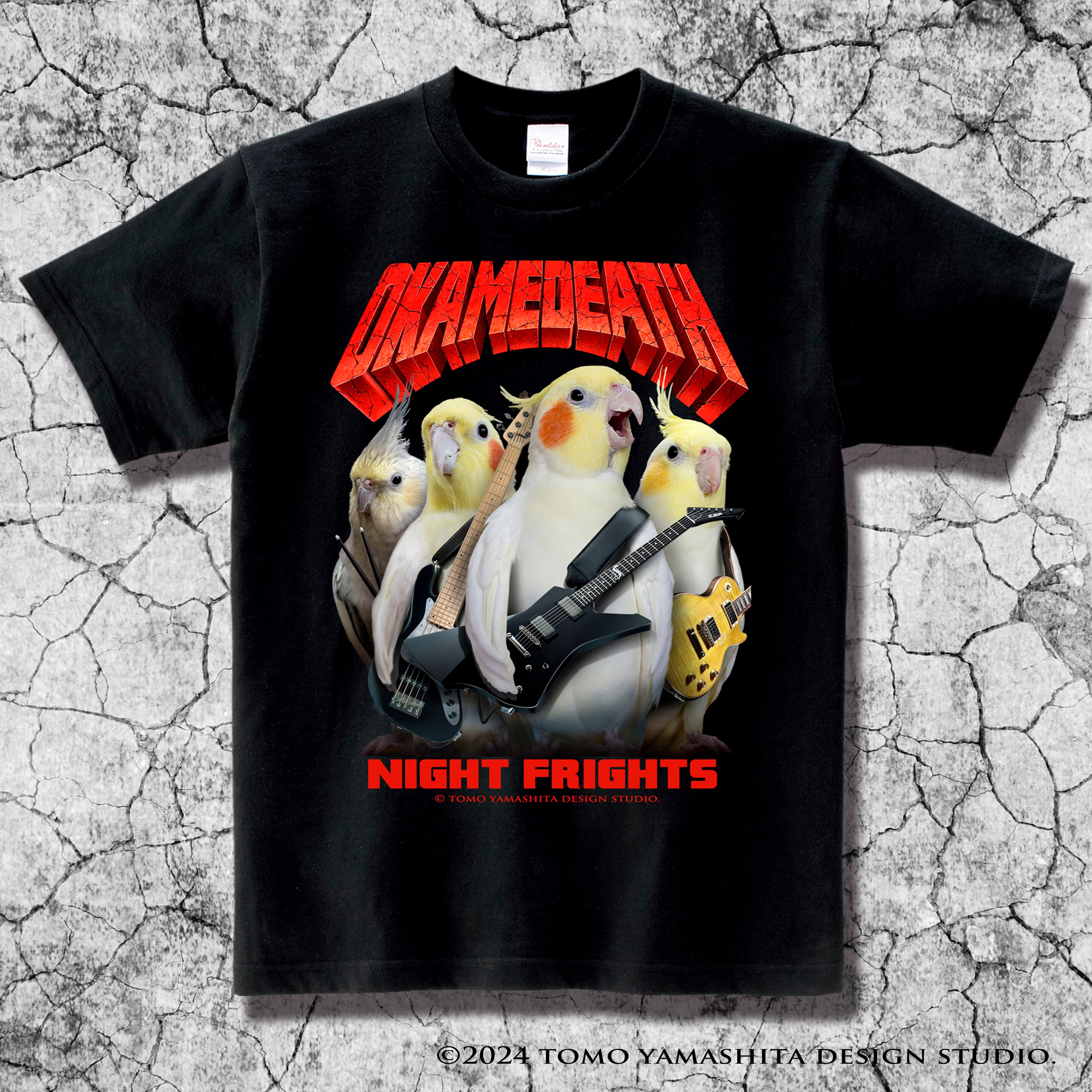 OKAMEDEATH オカメデス オカメインコ メタルバンドTシャツ