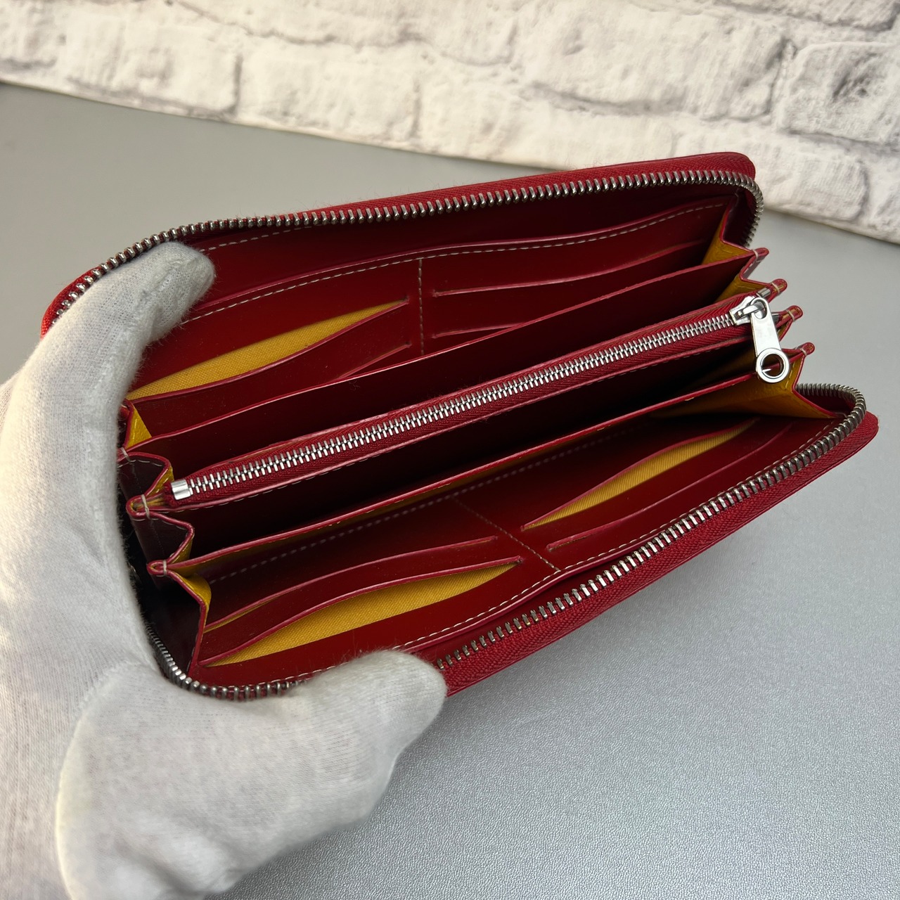 【最終処分SALE】GOYARD ゴヤール レザー 長財布 レッド A-12120