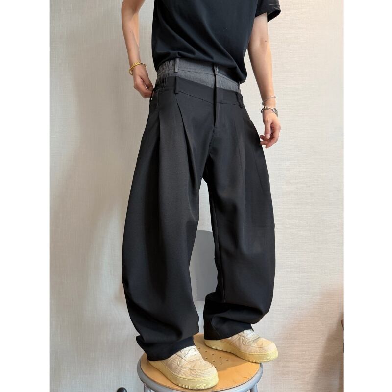 dannyandzeeプリーツシルエットカーブパンツ