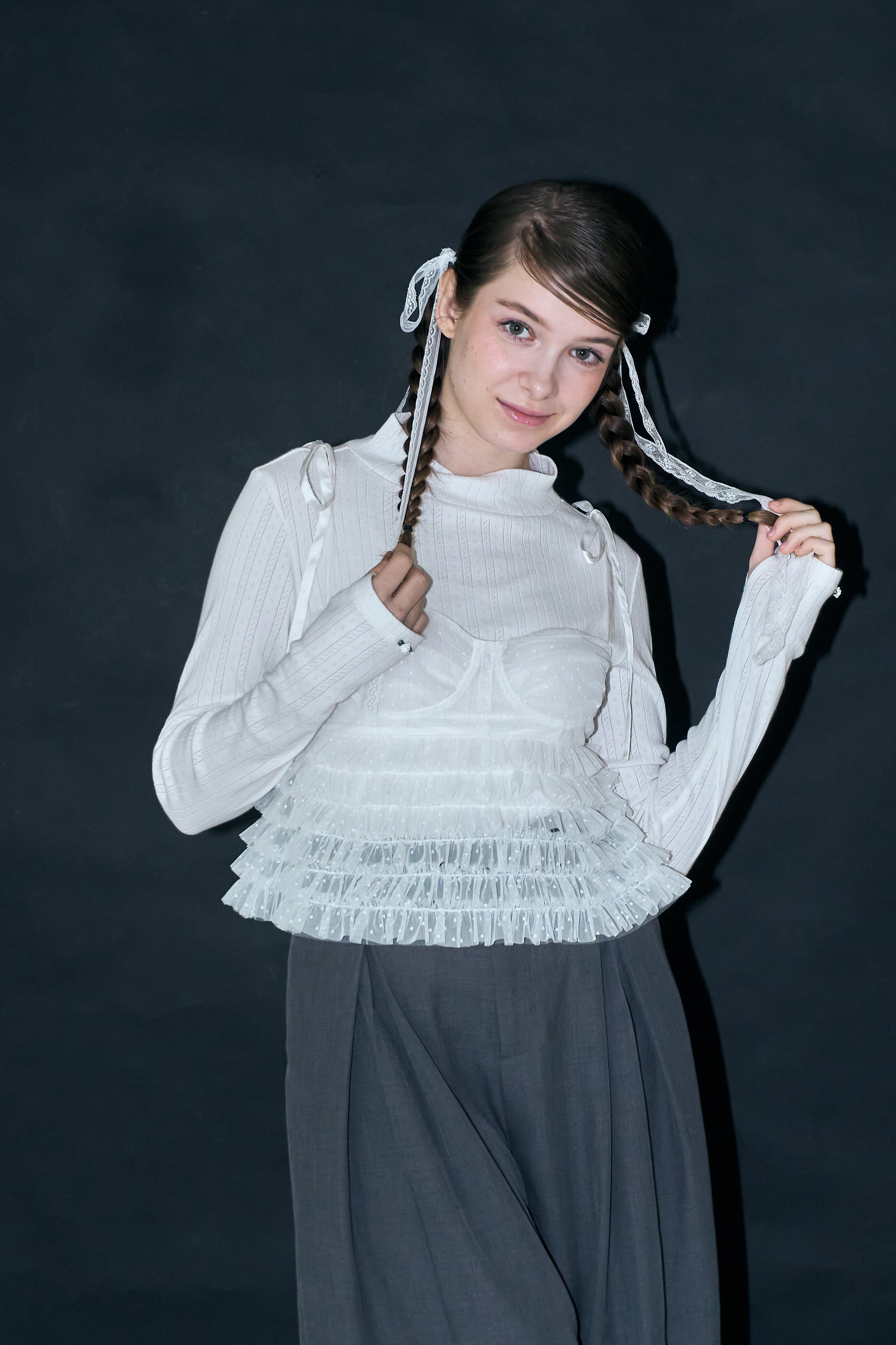 T. japan frill bustier 【新品】 Black Fenix Reversible Linen Corset