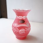 ピンクの切子花瓶