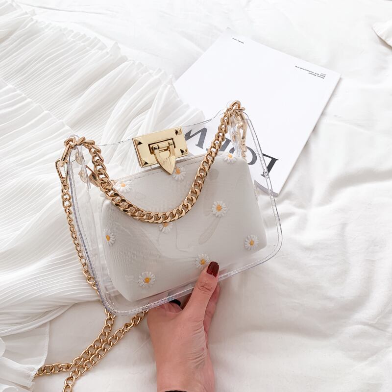 新しい小さなバッグ女性の2020年の新しい波のバージョンの野生のショルダーバッグメッセンジャーバッグ小さなデイジーチェーンバッグゼリーバッグ Tiancai_Wing_Bag9562356