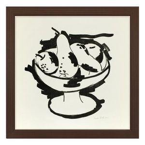 [額縁付き] Bowl of Fruit フルーツ アートポスター 223×223mm 天然木 ポスターフレーム 木製 絵画 名画 日本製 APFS100