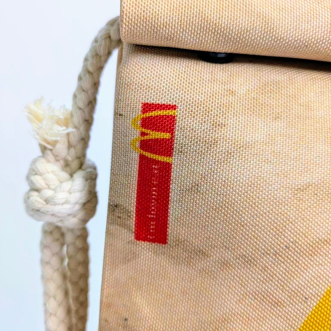 ♧ 再入荷！【 McDonald（マクドナルド）ロゴ 】ロープショルダーバッグ＊紙袋風 / Food Bag 〚アメリカン雑貨 アメトイ〛