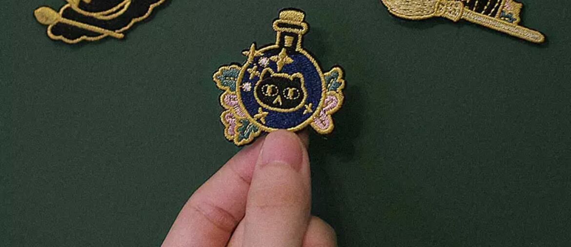 フラスコ猫アップリケ