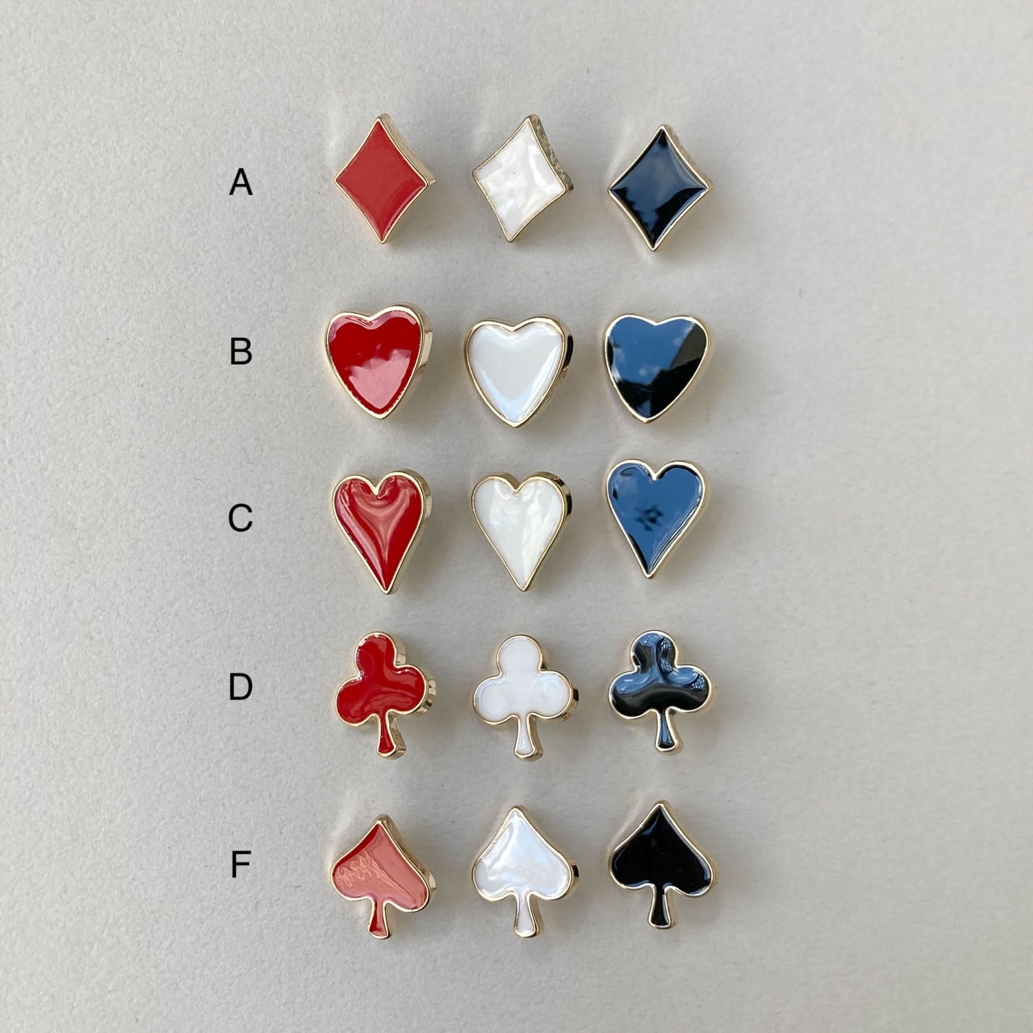 トランプマークのエポカラーボタン（13~15mm） | Dua-アクセサリー