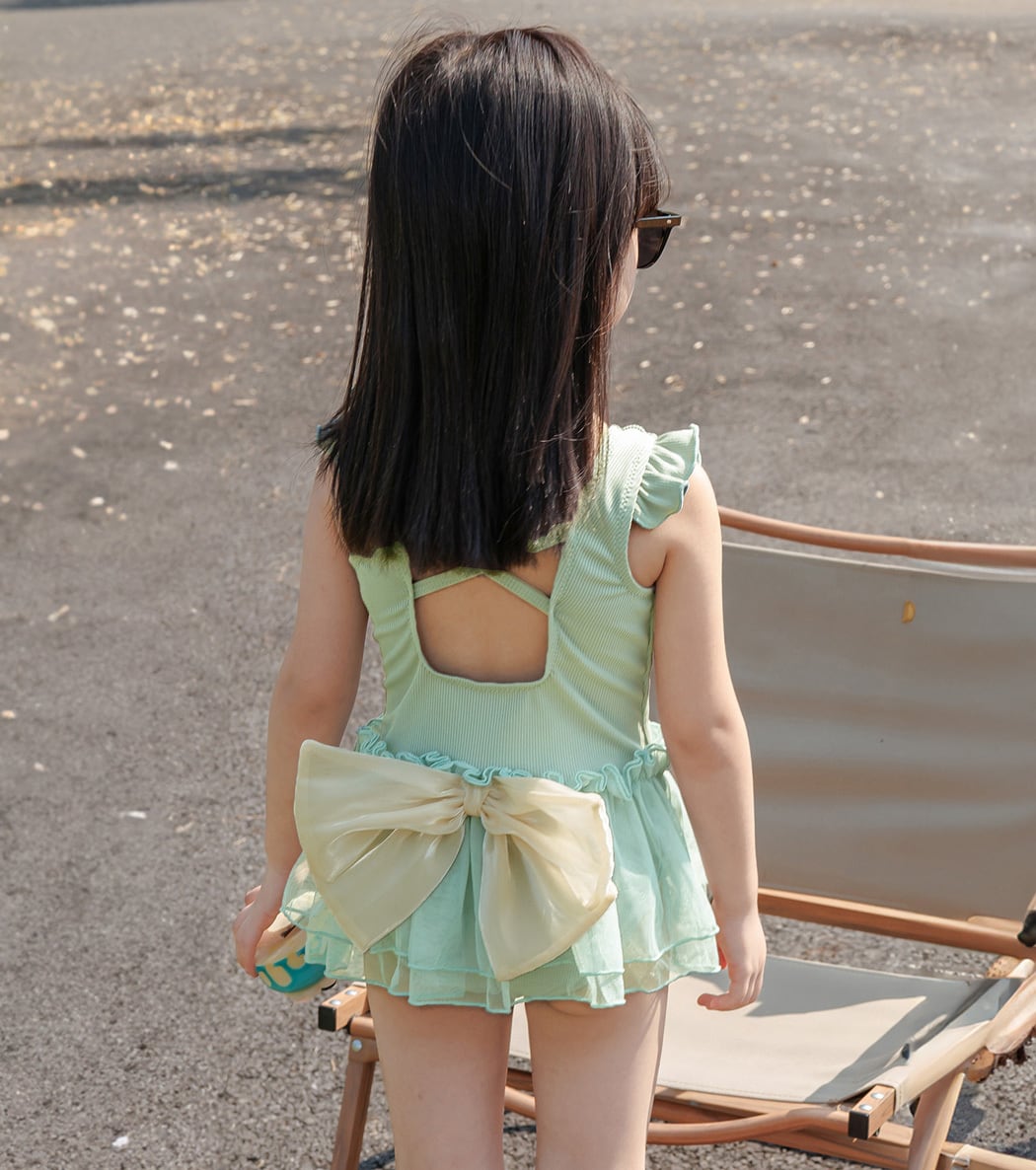 メール便】キッズ バックリボンチュールワンピース水着／kids511 | DAY
