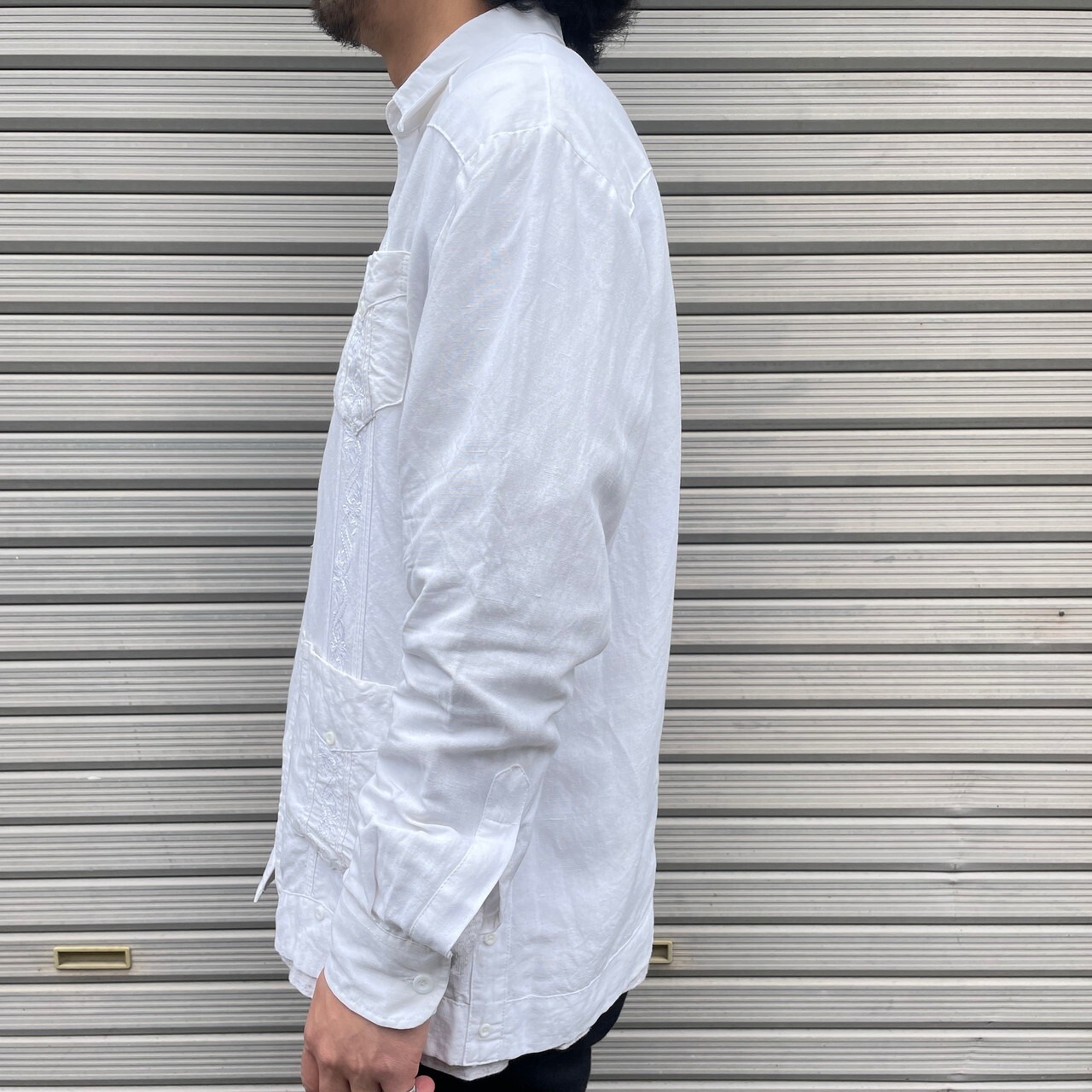 Cubavera ラミー×レーヨン 長袖 キューバシャツ メンズM-L相当 古着 