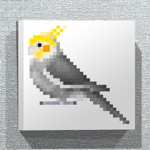 ドット絵オカメインコ_ノーマル ファブリックボード 正方形