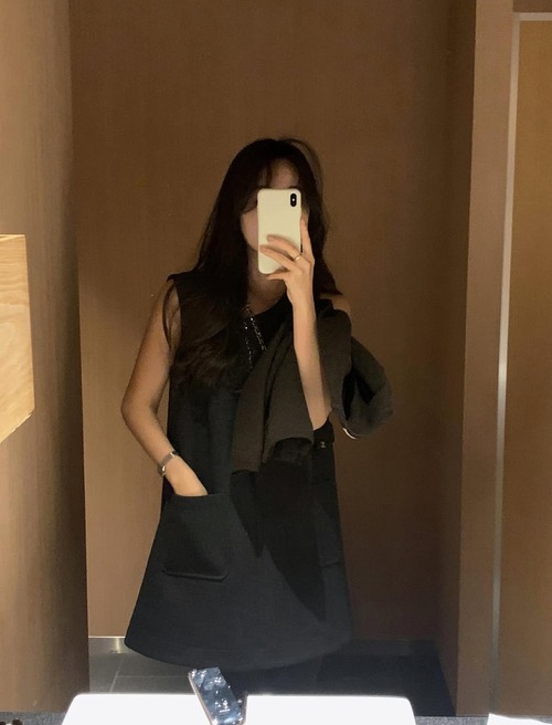 (LITER) merry  wool pocket  onepiece / 2color