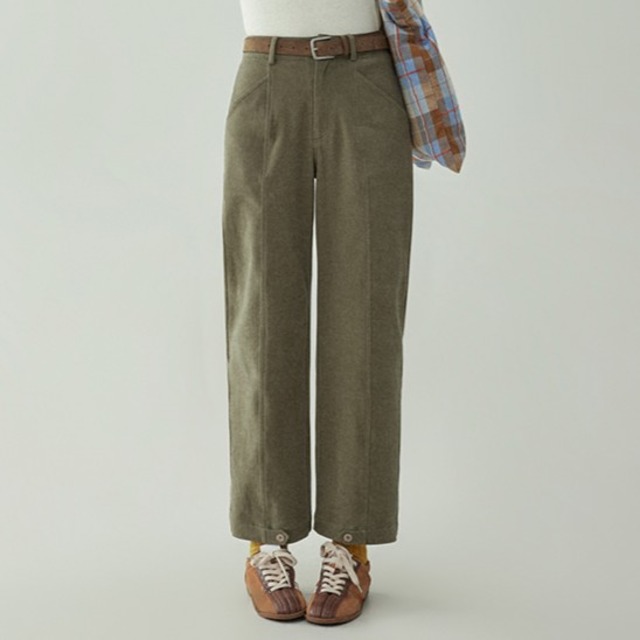ハイウエスト センタープレス ワイドレッグパンツ 00415