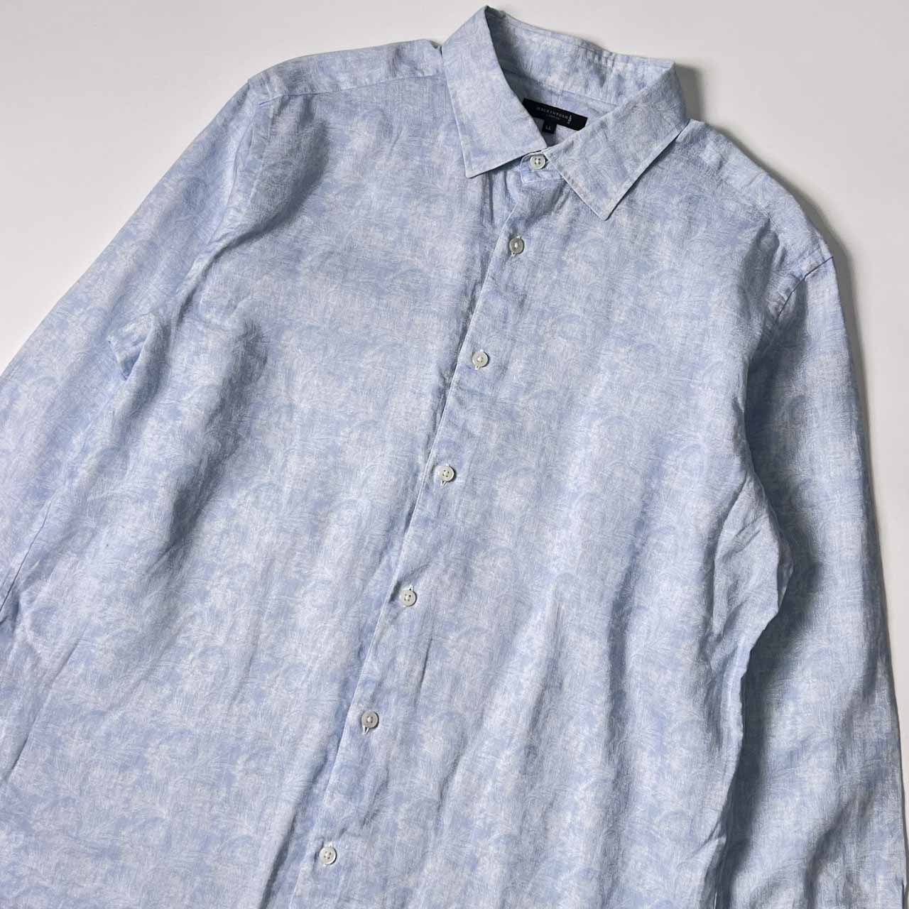 リネン100% MACKINTOSH LONDON マッキントッシュ ボタニカル柄 長袖