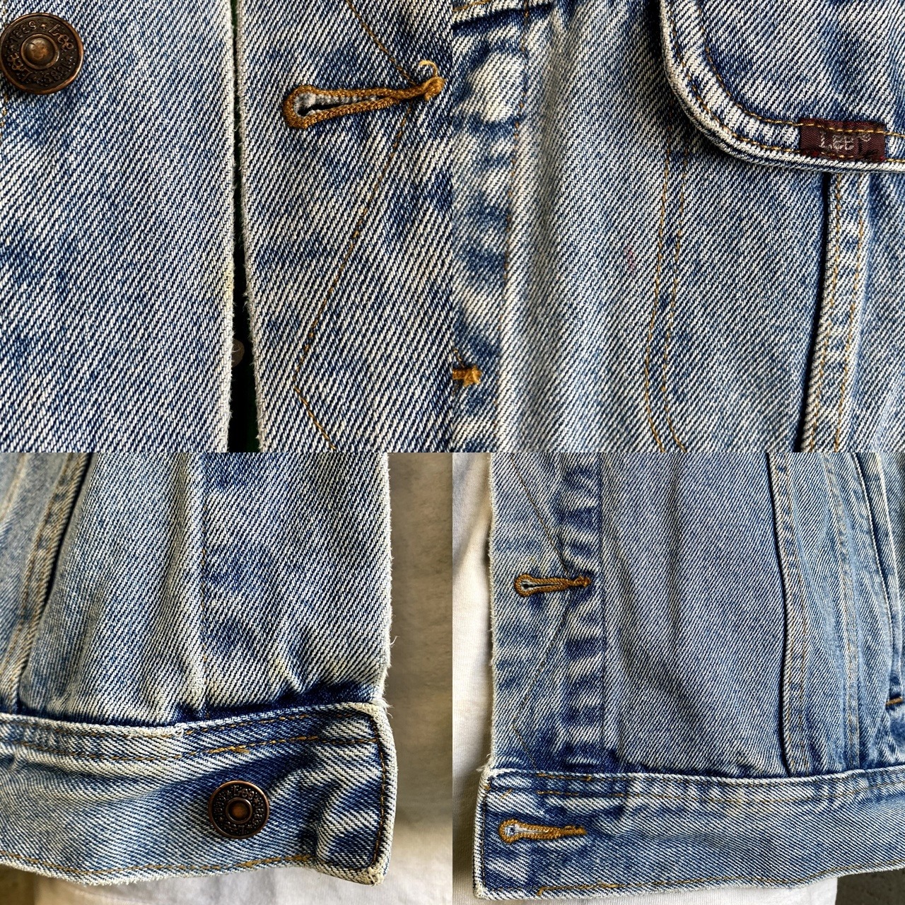 ビッグサイズ Lee 刺繍入り デニムジャケット メンズXXL相当 古着 リー 