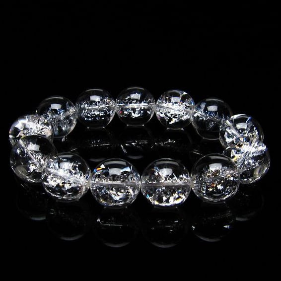 アイリスクォーツ 水晶 ブレスレット 18mm 一点物 111-20242