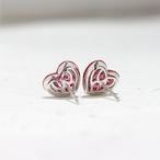 ミステリーセッティング ルビー ピアス K18(WG) / 4.710ct