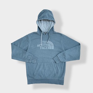 【THE NORTH FACE】ロゴ プリント パーカー プルオーバー スウェット フーディー hoodie アウトドア M ノースフェイス グリーン系 くすみカラー us古着