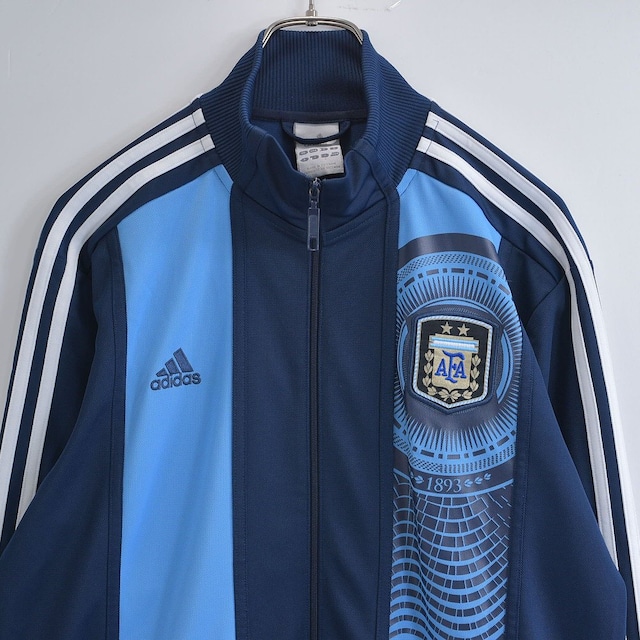 00s adidas アディダス アルゼンチン代表 パフォーマンスロゴ トラックジャケット ジャージ スポーツ サイドライン メンズLサイズ