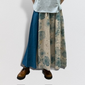 nume linen peony print skirt