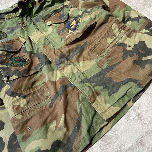 80s-90s USA製 米軍実物 M-65 ウッドランドカモ ワッペン付 詳細写真6