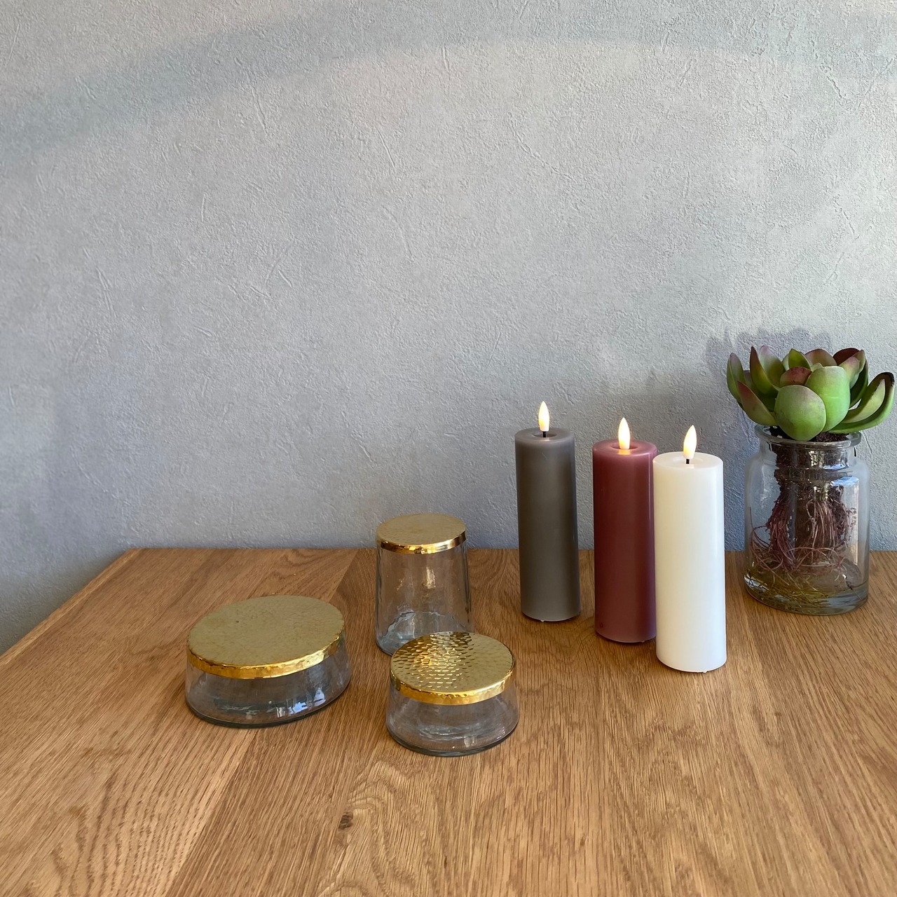 ブラス＆ガラスキャニスター ローSサイズ in bloom / インブルーム