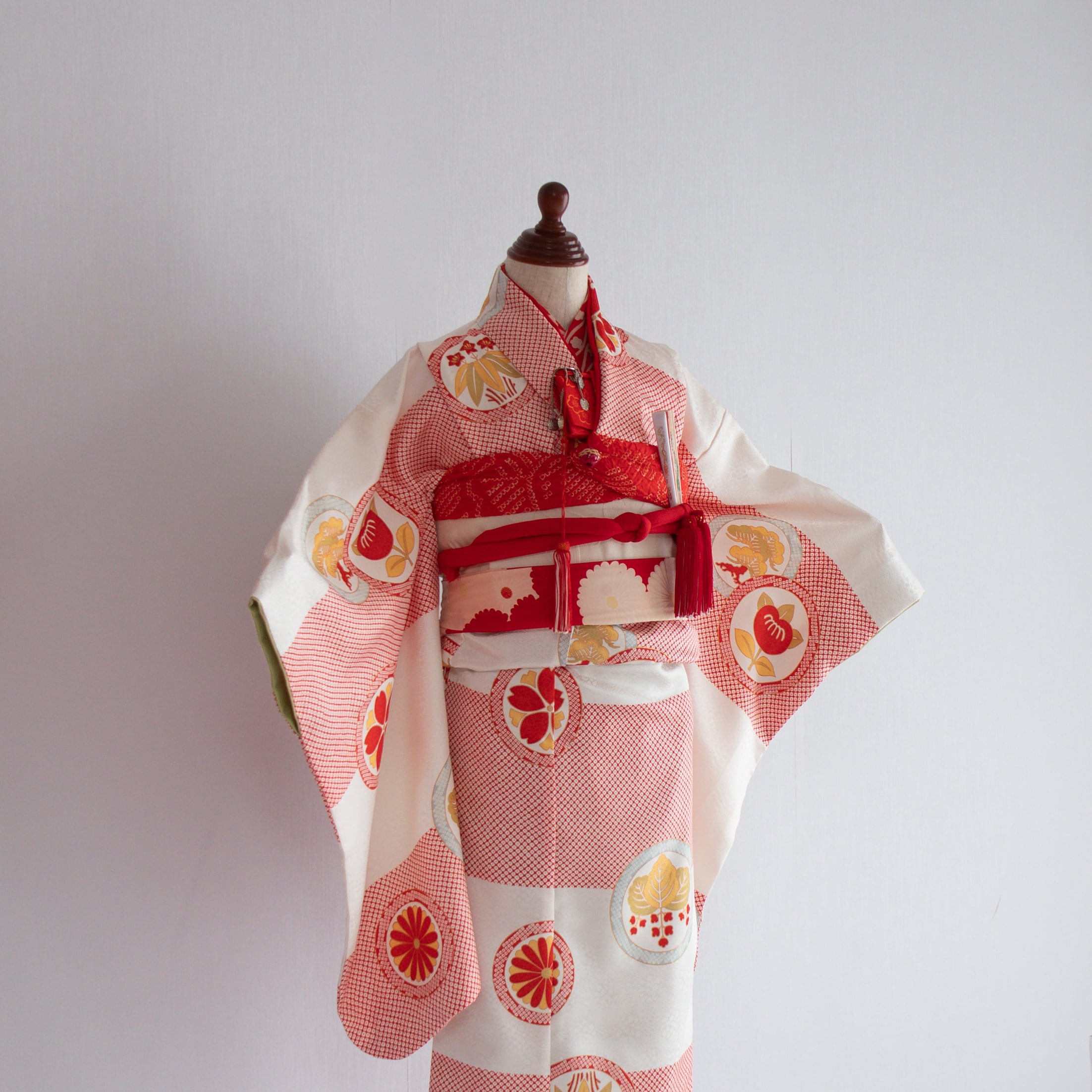 女の子帯style『鹿の子絞りと花紋』/S7002(対応身長目安 約118㎝〜130㎝)