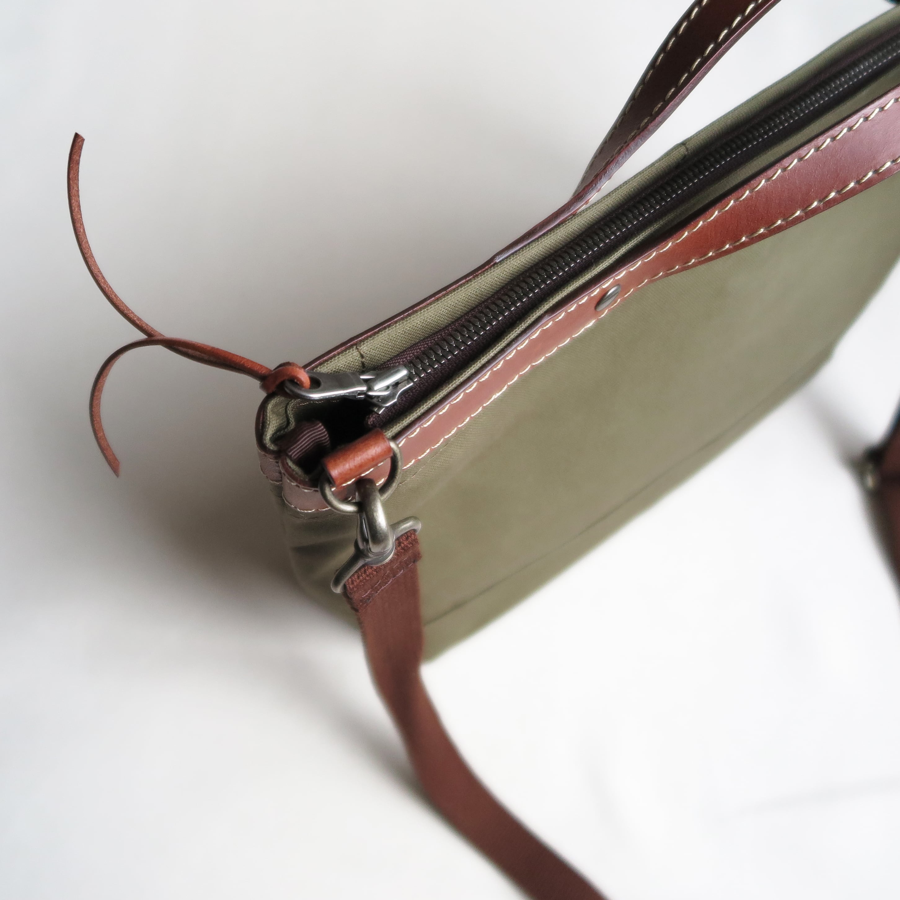 Paraffin canvas 2WAY (tote & Shoulder) bag 「advantage」KHAKI