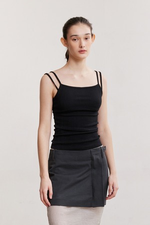 [AFTERHOURS] DOUBLE STRAP SLEEVELESS (BLACK)