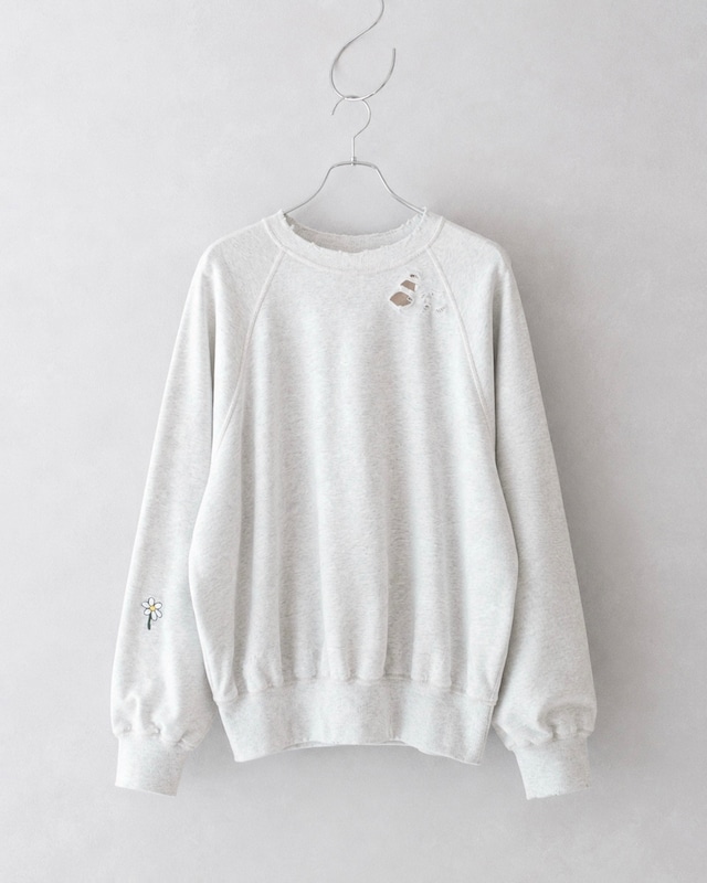 my beautiful landlet DAMAGE SWEATSHIRT OATMEAL