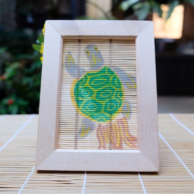 【インテリアART】すだれアートパネル 開運亀